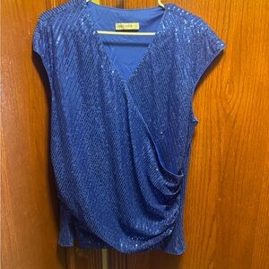 Grace Karin   Gorgeous sequin  royal blue top size EUC
